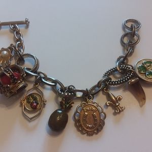 VINTAGE Charm Bracelet Gold Tone Good Luck